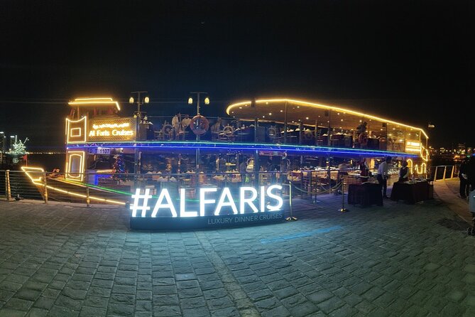 Dubai Luxury Canal Dinner Cruise with Optional Transfer - Meeting at Al Faris Floating Restaurant, right by IMAGINE