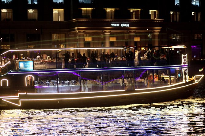 Dubai Luxury Canal Dinner Cruise with Optional Transfer - Open-air seats vs the price of an upper deck