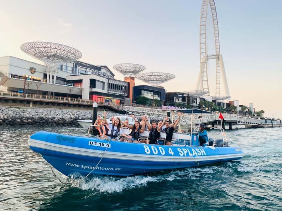 Dubai Marina : 1.5-Hour Atlantis Sightseeing Speedboat Tour - Entering the Launch Zone: Dubai Marina and Al Rahim Mosque