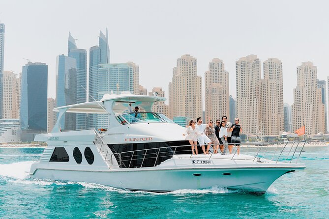 Dubai Marina 1hr Yacht tour with Drinks - Stop 2: Bluewater Island and Ain Dubai from the water