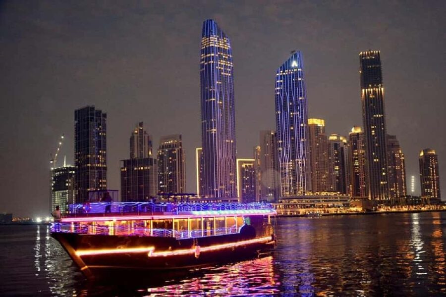 Dubai Marina Dhow Cruise: Dinner Buffet & Live Entertainment - The Route: Dubai Marina, JBR, Blue Water Island, and Dubai Harbour