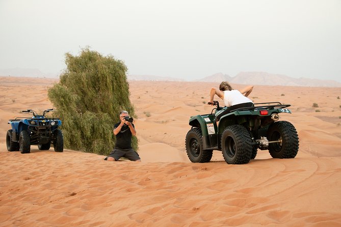 Dubai Morning Desert Safari with Quad Biking & More Activities - Quad biking in a fenced area: how to get the most fun per minute
