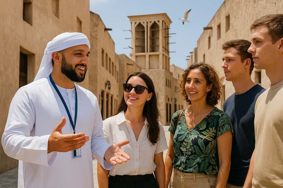 Dubai: Old Town Walking Tour with Abra Cruise & Street Food - Dubai Museum stop: artifacts that explain the city behind the skyline
