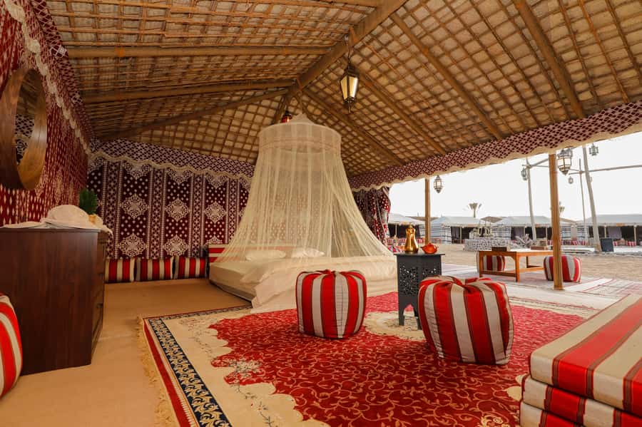 Dubai: Overnight Safari, Dinner, Stargazing & Al Khayma Camp - Al Khayma Camp arrival: AC tents and a Bedouin-style welcome