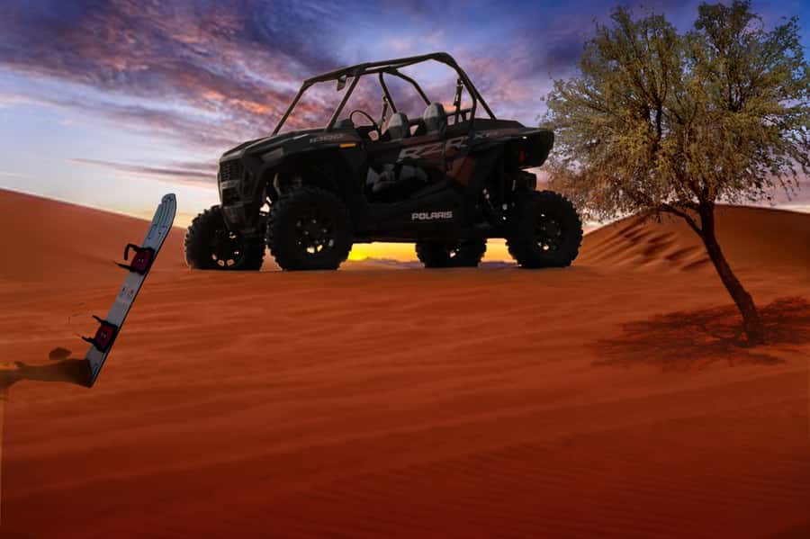 Dubai: Polaris RZR and Sandboarding Desert Adventure - Polaris RZR 1000 CC dune driving in 30 minutes