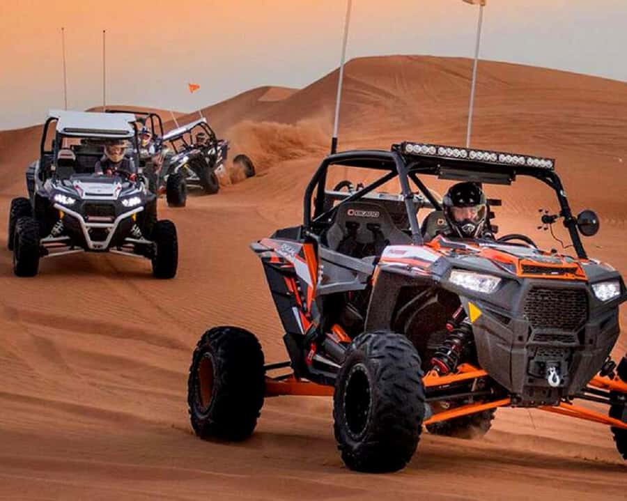 Dubai: Polaris RZR and Sandboarding Desert Adventure - Desert photo and drink break, the underrated part