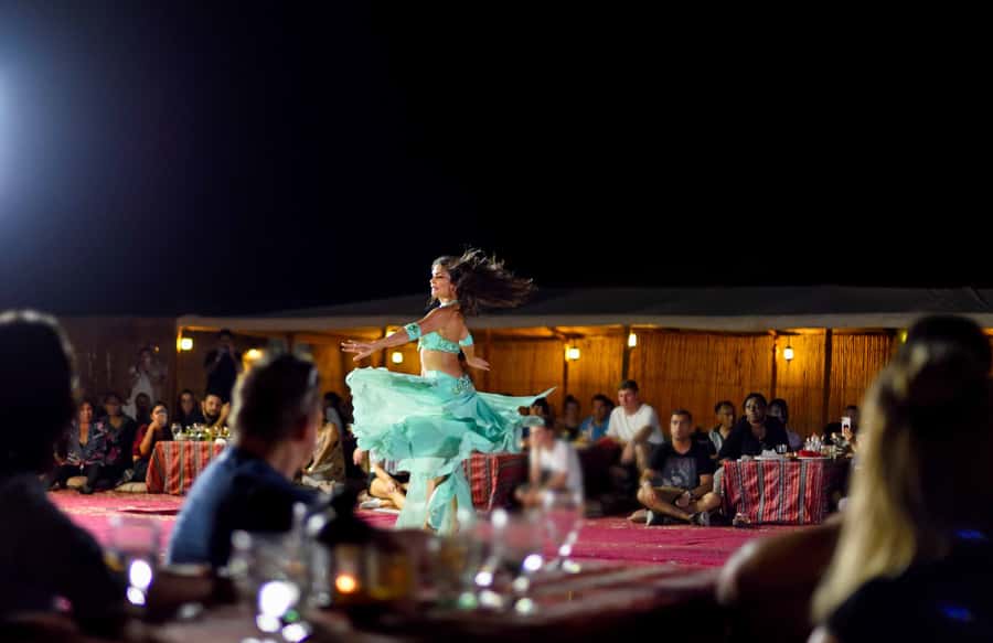 Dubai: Premium Desert Safari, Camel Ride, BBQ & Sandboarding - The 3-Course BBQ Dinner and Unlimited Drinks