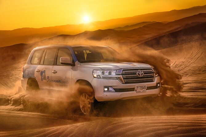 Dubai Premium Red Dunes Safari, Camels & 5<em> BBQ at Al Khayma camp – Key takeaways before you go’ /></p>
<ul>
<li><strong>Lahbab red dunes</strong> plus real desert activities, not just a drive and dinner</li>
<li><strong>5-star camp dining</strong> with a BBQ buffet and vegetarian plus non-vegetarian options</li>
<li><strong>Sandboarding, camel riding, falcon photos, and henna</strong> all in one evening flow</li>
<li><strong>Fire show and stargazing</strong> depend on your time slot, so choose wisely</li>
<li>Optional <strong>ATVs</strong> exist, but they cost extra and are on your dime</li>
<li>Maximum group size is <strong>up to 6 travelers</strong>, which helps the vibe feel less crowded</li>
</ul>
<h2 id="lahbab-red-dune-safari-value-why-this-beats-doing-it-alone">Lahbab red-dune safari value: why this beats doing it alone</h2>
<p> BBQ at Al Khayma camp – Lahbab red-dune safari value: why this beats doing it alone’ /><br />
Dubai is easy to visit. The desert is where you actually feel like you’re somewhere else. This tour matters because it bundles the stuff most people want from a desert day, in the right order.</p>
<p><p>First, you head out in an air-conditioned 4WD transfer. Then you jump into the action with <strong>dune bashing</strong> and <strong>sandboarding</strong>. After that, the camp portion gives you the cultural add-ons in a structured way, not a random wandering-around situation.</p>
</p>
<p><p>You also avoid the hardest part of going independently, which is timing. Desert activities live on sunset and dusk. This experience is organized around that natural rhythm, and it keeps the evening from turning into “what now?” chaos.</p>
</p>
<p><p>For value, look at what you get for the price. You’re not just paying for dinner. You’re paying for transport, time on the dunes, multiple included activities, and the camp show lineup. At around <strong>$75 per person</strong> for a roughly <strong>7-hour</strong> experience, it’s not trying to be the cheapest safari. It’s trying to be the least-frustrating one.</p>
</p>
<div class="twil" style="margin: 20px 0; padding: 15px 0;"><p>A few more Dubai outings to compare</p><ul style="margin: 10px 0; padding-left: 0; list-style: none;"><li style="margin: 0 0 12px 0; padding: 0 0 12px 0; border-bottom: 1px solid #eee; line-height: 1.4;"><a href="https://theuaeexplorer.com/dubai-desert-safari-quad-bike-camel-ride-al-khayma-camp/">Dubai: Desert Safari, Quad Bike, Camel Ride & Al Khayma Camp</a><br><span style="font-size: 0.82em; color: #555;"><span style="color: #0E6B78;">★</span> 4.9 · 68,962 reviews</span></li><li style="margin: 0 0 12px 0; padding: 0 0 12px 0; border-bottom: 1px solid #eee; line-height: 1.4;"><a href="https://theuaeexplorer.com/dubai-desert-safari-quad-bike-camel-ride-and-sandboarding/">Dubai: Desert Safari, Quad Bike, Camel Ride and Sandboarding</a><br><span style="font-size: 0.82em; color: #555;"><span style="color: #0E6B78;">★</span> 4.9 · 43,505 reviews</span></li><li style="margin: 0; padding: 0; border-bottom: none; line-height: 1.4;"><a href="https://theuaeexplorer.com/dubai-safari-quad-bike-camel-ride-and-buffet-dinner/">Dubai: Safari, Quad Bike, Camel Ride, and Buffet Dinner</a><br><span style="font-size: 0.82em; color: #555;"><span style="color: #0E6B78;">★</span> 4.9 · 33,424 reviews</span></li></ul></div><h2 id="getting-picked-up-and-dropped-back-the-day-starts-with-heat-math">Getting picked up and dropped back: the day starts with heat math</h2>
<p><img width="669" height="446" decoding="async" src=