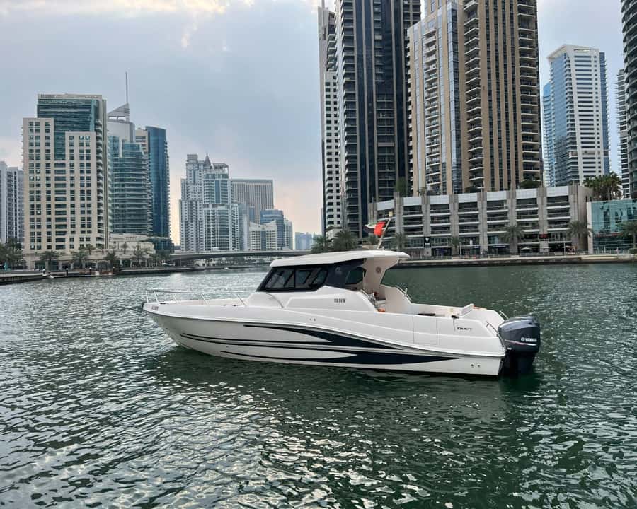 Dubai: Private Boat Cruise from Dubai Marina - Jumeirah Beach, JBR, and Bluewaters Island, the shoreline route that makes the trip feel worth it