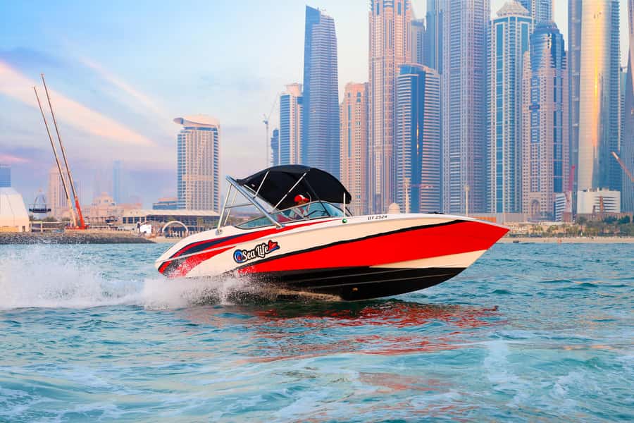 Dubai: Private Boat Tour - JBR/Burj Al Arab/Atlantis options - Palm Jumeirah: the long look that makes the scale click