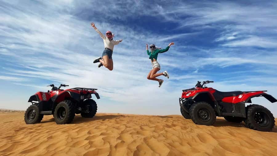 Dubai: Quad & ATV Bike, Red Dune Desert and Safari Adventure - Lahbab Desert Sandboarding and Quick Photo Moments