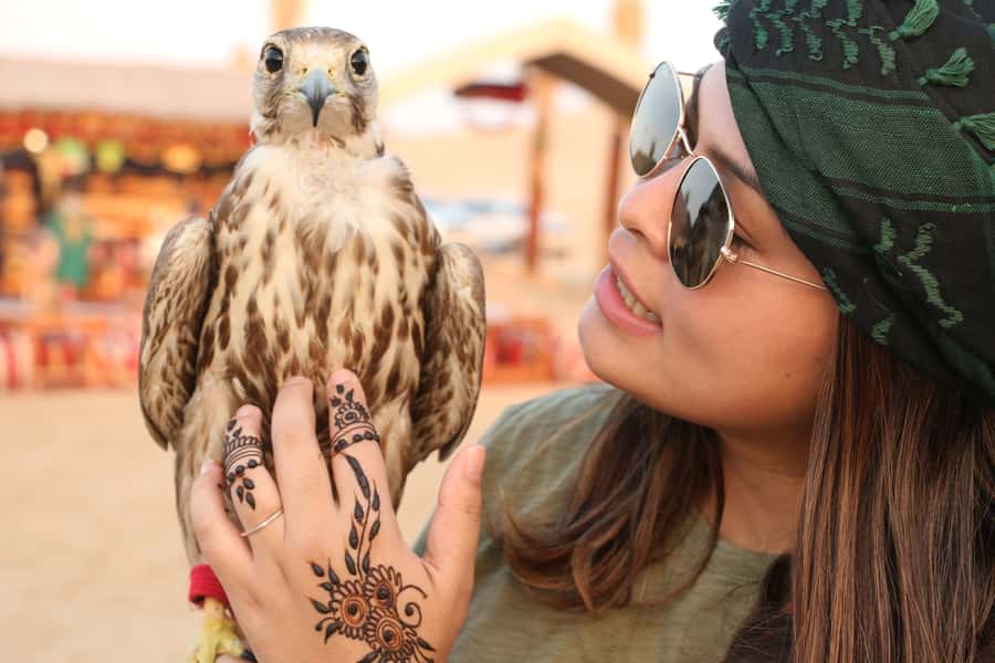 Dubai: Red Dunes Quad Bike with Sandboarding, Camels and BBQ - Camel Ride and Coffee Time at the Desert Camp
