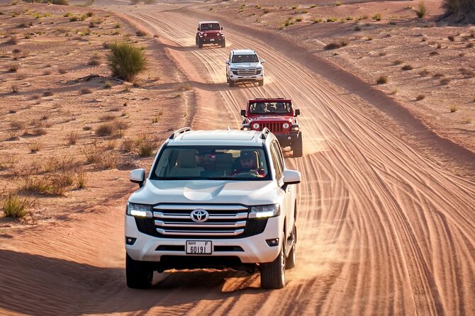 Dubai Red Dunes Safari: Dune Bashing, Camel Ride & Breakfast - Pickup, shared 4-wheel-drive, and the safety reality