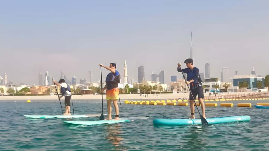 Dubai: Stand-Up Paddle Boarding with Burj Khalifa View - Launching and Getting Your Board Under Control