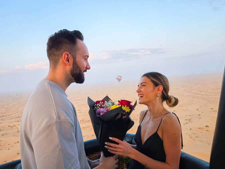 Dubai: Sunrise Hot Air Balloon Flight, Breakfast, Camel Ride - Landing at a Desert Camp, Then Breakfast With Camels and Falcon Photos