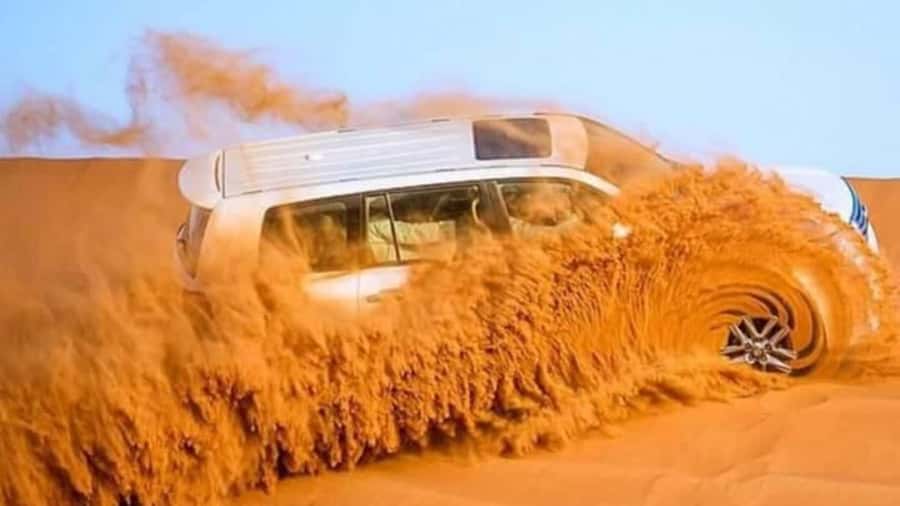 Evening Desert Dune Bashing by 4<em>4 Vehicle – Key things that make this Ras Al Khaimah dune safari worth your time’ /></p>
<ul>
<li><strong>45 minutes of real dune bashing in a 4×4</strong> so it is not just a quick photo stop in the sand</li>
<li><strong>Bedouin oasis camp vibe</strong> with activities lined up, not scattered and rushed</li>
<li><strong>BBQ buffet dinner plus evening snacks</strong> with water, tea, and coffee available</li>
<li><strong>Sandboarding, camel ride, and henna</strong> make it feel like a full evening, not one main event</li>
<li><strong>Entertainment shows on site</strong> including belly dance and fire dance</li>
<li><strong>Vegetarian option available</strong>, which is a big plus for mixed groups</li>
</ul>
<h2 id="getting-picked-up-in-ras-al-khaimah-then-heading-for-the-dunes">Getting picked up in Ras Al Khaimah, then heading for the dunes</h2>
<p><img width="900" height="674" decoding="async" src=