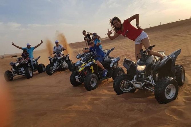 Evening Red Dunes Safari with Quad Biking, BBQ Dinner & LiveShows - Camel Ride Meets Quad Bikes in the Lahbab Area