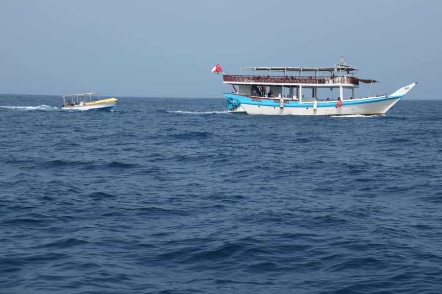 From Dubai/Sharjah/RAK: Dibba Musandam Trip & Dhow Cruise - Banana boat and speed boat rides: built-in adrenaline