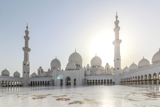 Full Day Abu Dhabi City & Louvre Museum Tour - Presidential Palace and the royal backdrop, seen from the outside