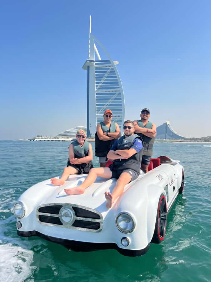 Jet Car: Squad Goals, 4 Seats. 1 Epic Ride Dubai - The route that strings together Marina, JBR, the Palm, and Atlantis