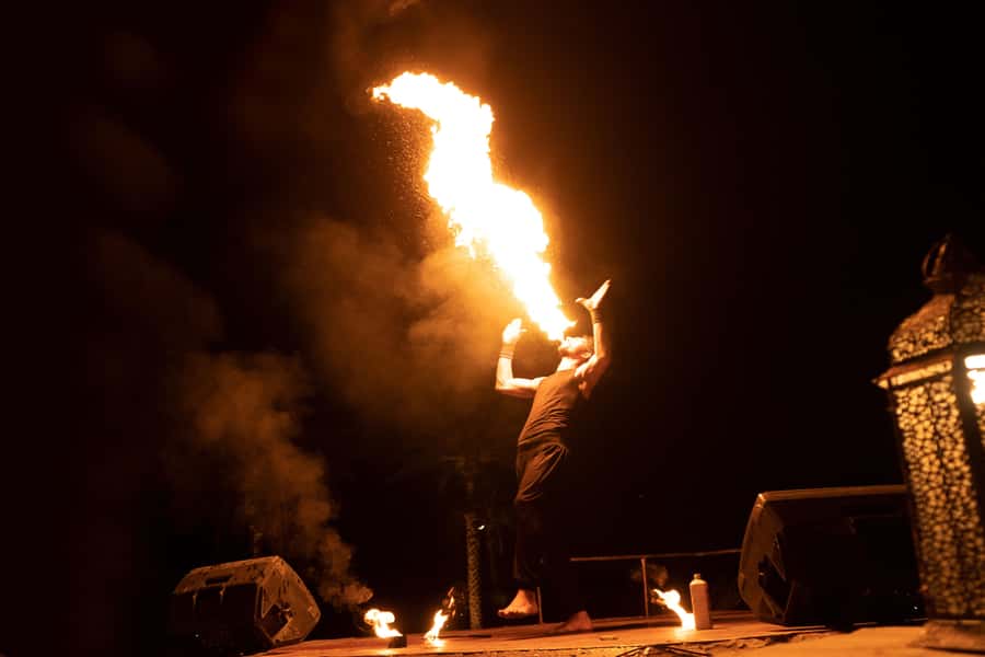 Luxury Dubai Desert Safari, BBQ, Camel Ride, Quad Bike, Show - The desert fortress welcome and your buffet dinner spread