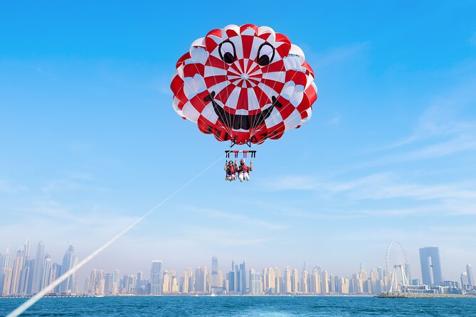 Parasailing in Dubai with Palm Jumeirah and JBR Beach views - Key highlights at a glance