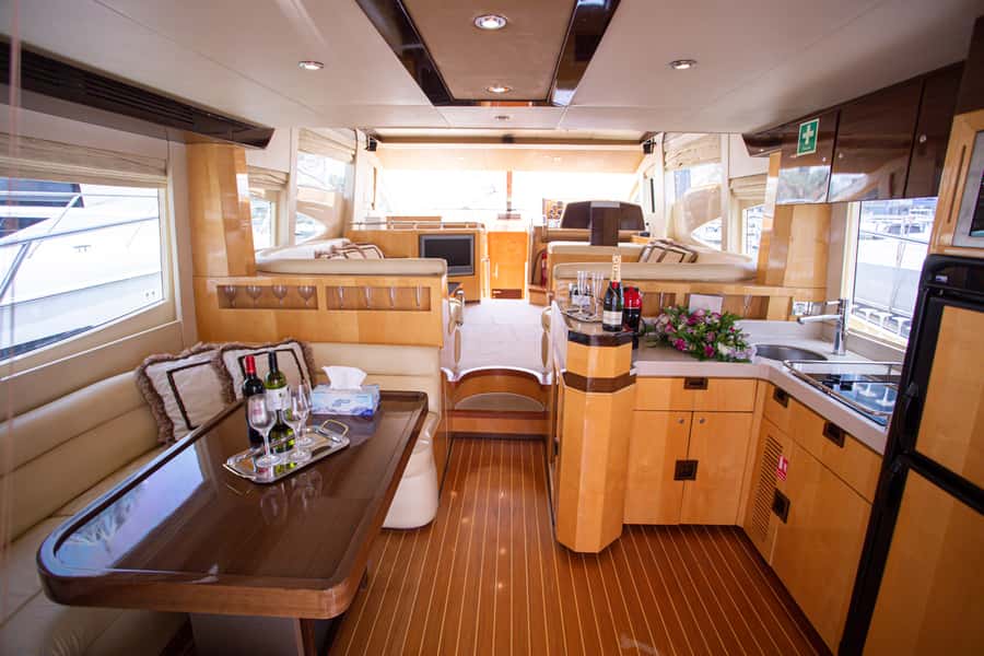 Private Yacht Dubai: 56ft - Upper Deck Views: The Best Seat on the Yacht
