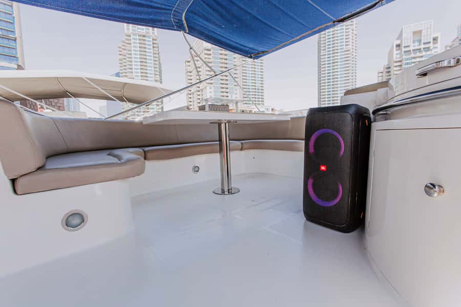 Private Yacht Dubai: 56ft - Dubai Marina and Jumeirah Beach Residence: Classic Waterfront, Up Close
