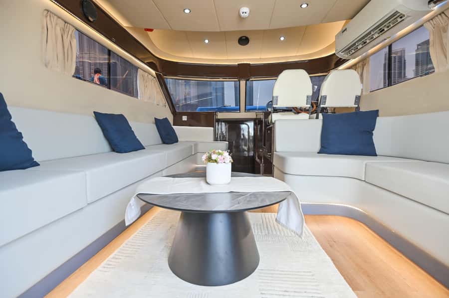Private Yacht Tour with Marina, JBR, Atlantis & Palm Views - Boarding at Amwaj Al Bahar: the 45-Foot Amwaj Al Bahar 45