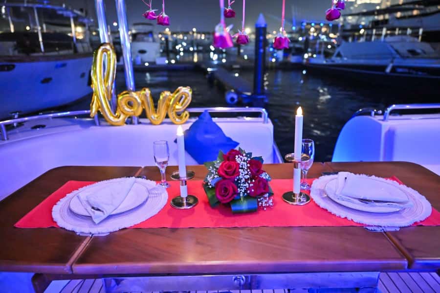 Romantic Dinner on Private Yacht - Dubai Marina photo stop and the sunset shift