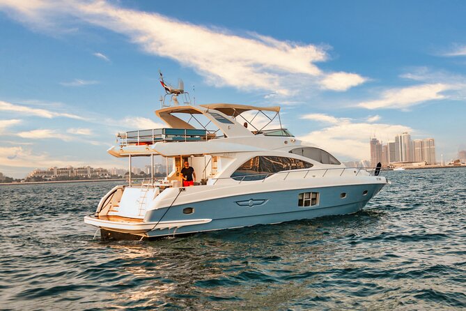 Sunset escape on Bluemoon 64ft from Dubai Marina to Atlantis - Timing, Pickup, and Where to Meet in Dubai Marina